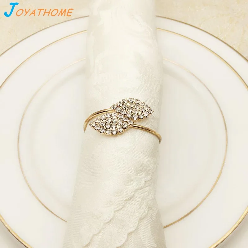 Joyathome Изысканный High End форма серебряного листа кольца для салфеток металлическая