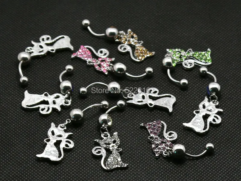 Кольцо для пирсинга живота из хирургической стали 10 шт.|navel bars|body piercing jewelrypiercing