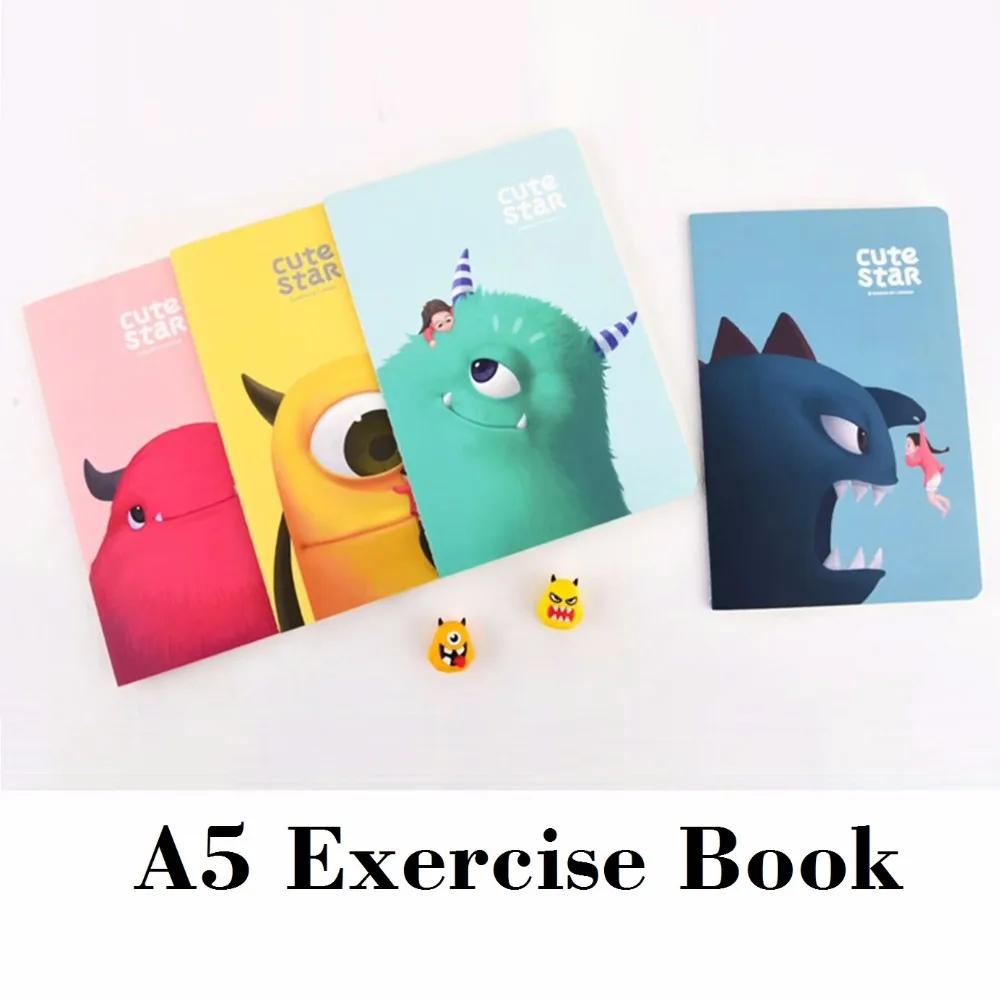 

A5 Cute Monster Exercise Book Cute Colorful School Composition Book Zeszyty Szkolne 210*142mm, 44 sheets/ 88 pages