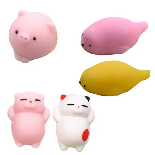 squishy mochi K 5 шт./компл. мягкий при нажатии Mochi Cat антистрессовые кальсоны Акула мягкии Kawaii животные антистресс рельеф забавные игрушки для детей - Цвет: squishy mochi K