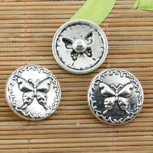 

12pcs tibetan silver color butterfly pattern button design EF2265