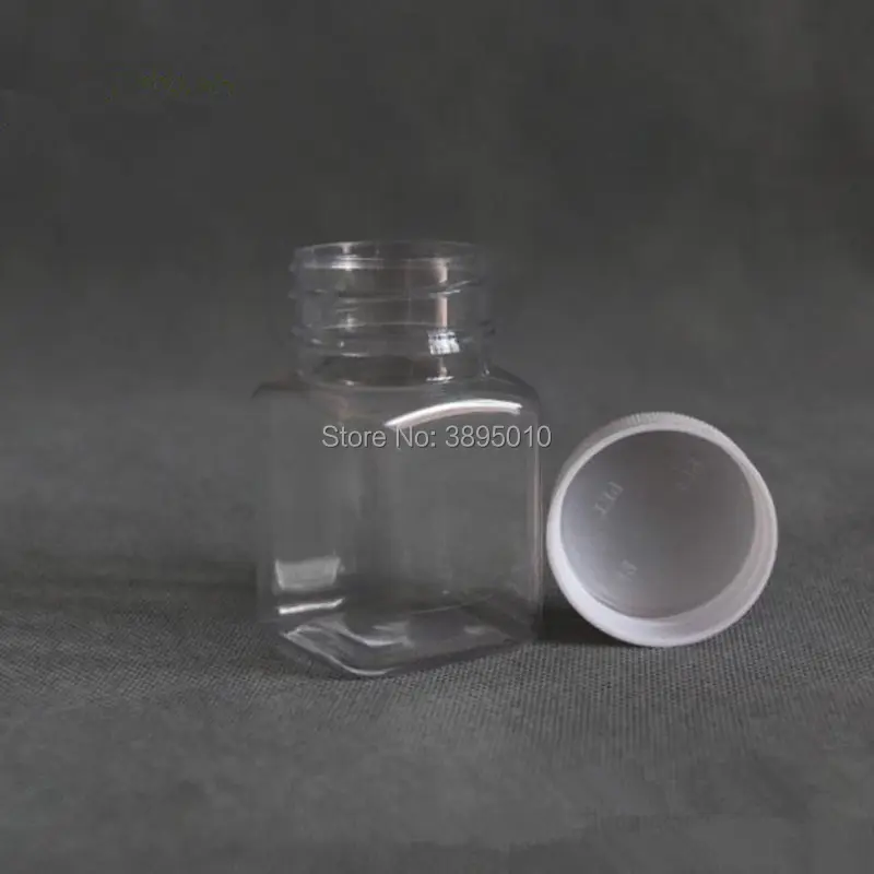 Пластиковая пустая бутылка 60 г/60 мл квадратные флаконы для упаковки лекарств и