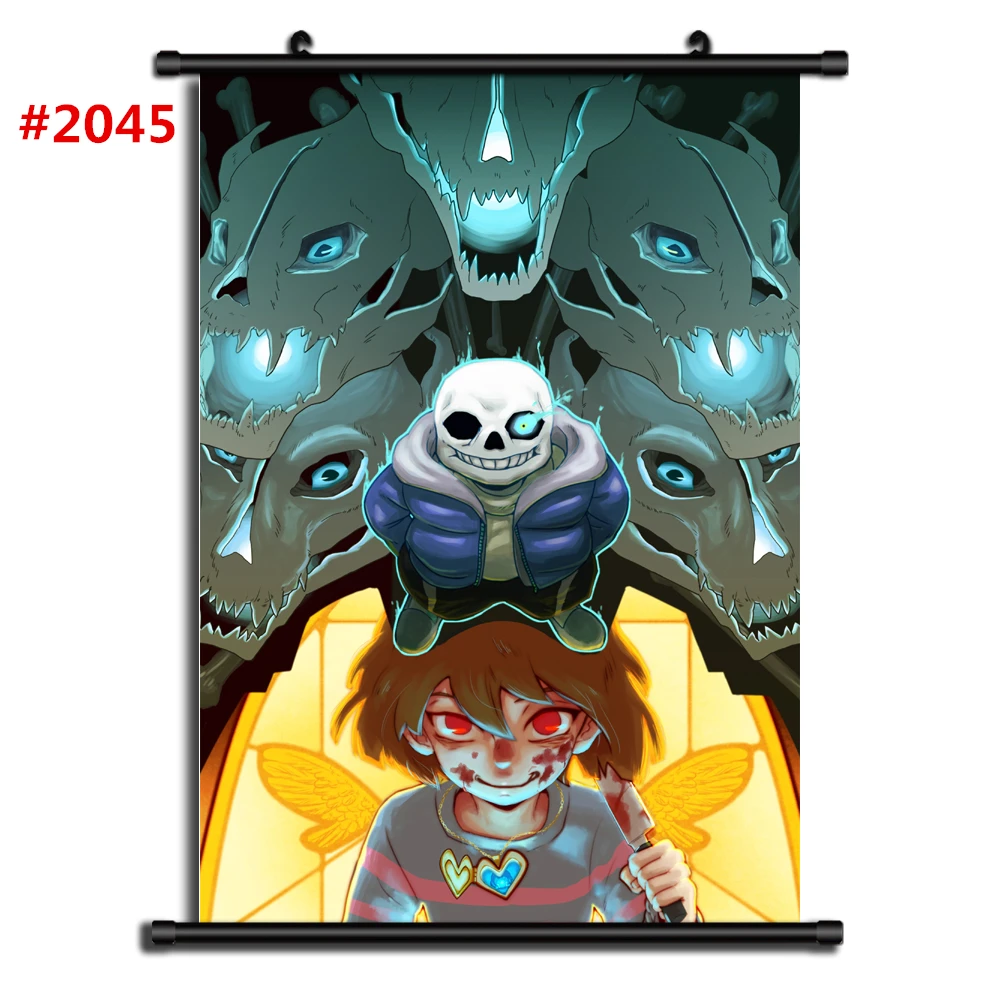 2045 Undertale Аниме Манга настенный плакат свиток B - Цвет: 2045