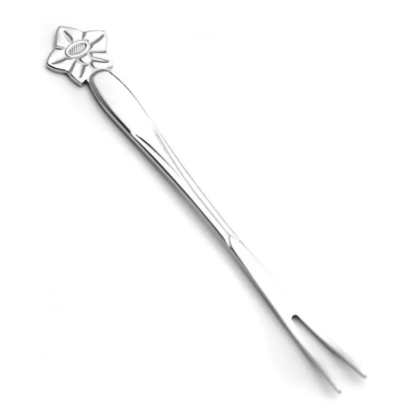 Campanulaceae Upspirit 5 шт./компл. Многофункциональный цветочный дизайн фруктовая вилка из нержавеющей стали две вилка с зубцами закуска Picker Десертные Вилки для торта - Цвет: Campanulaceae