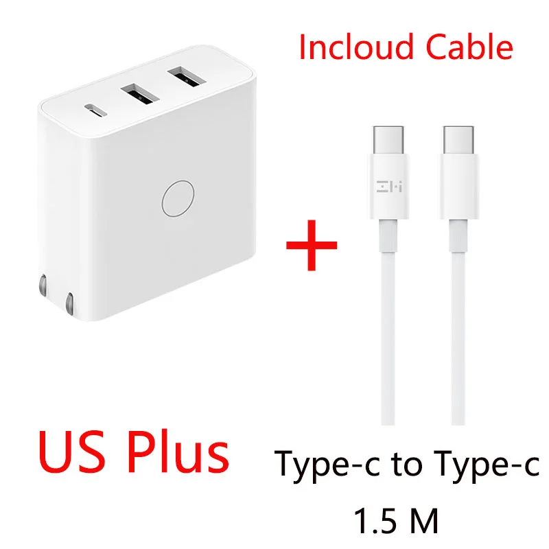 US with Cale XIAOMI ZMI 65 Вт портативное USB быстрое зарядное устройство USB зарядное устройство настенное зарядное устройство для мобильного телефона для iPhone X Pad Mookbook Xiaomi Phone Laptop - Тип штекера: US with Cale