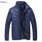 Мужская куртка с воротником-стойкой FGKKS, однотонная теплая парка на пуху, повседневная верхняя одежда, на зиму