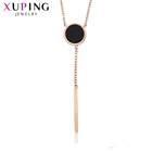 Ювелирные изделия Xuping, длинное ожерелье круглой формы с покрытием из розового золота для женщин, 45621