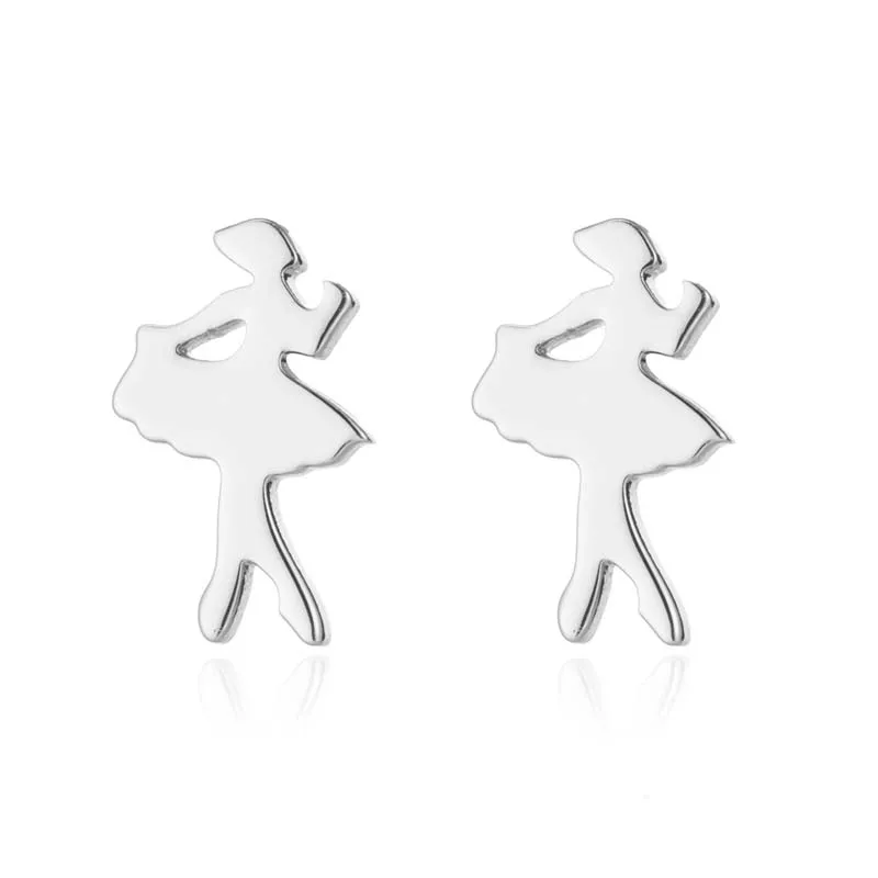 Симпатичная балетная подвеска Балерина ожерелье из нержавеющей стали украшения