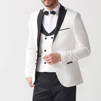 handsome groomsmen wool blend groom tuxedos mens wedding dress man jacket blazer prom dinner jacketpantstievest a97