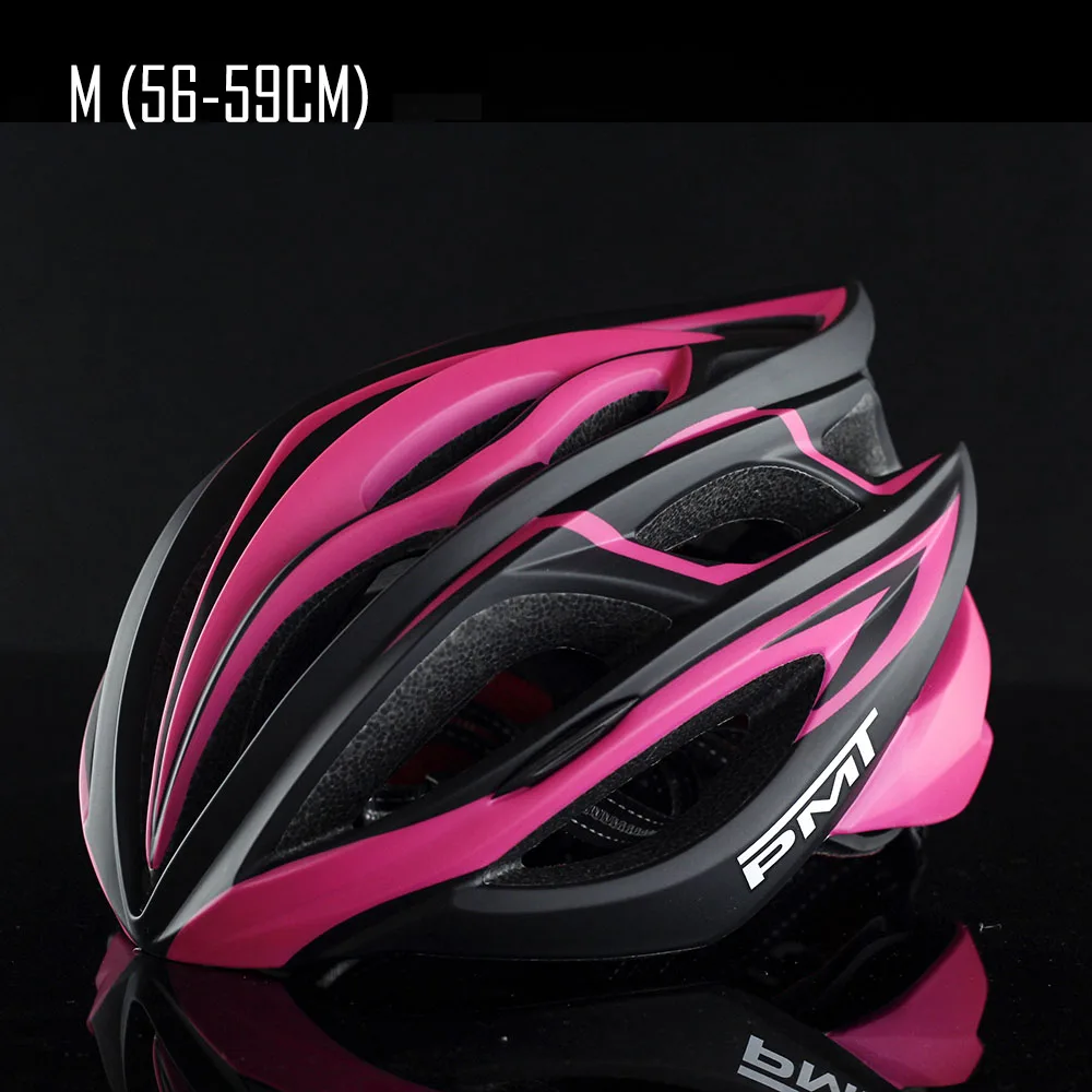 M PINK and BLACK PMT сверхлегкий MTB внедорожный велосипед Велоспорт безопасность шлем горный велосипед гоночный EPS интегрально-Формованный BMX спортивный супер шлем - Цвет: M PINK and BLACK