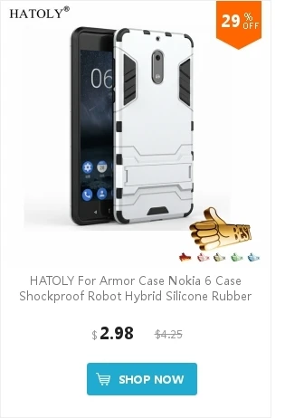 HATOLY для бронированный чехол Nokia 6 Чехол для Nokia 6 противоударный робот Гибридный Силиконовый Резиновый Твердый чехол на заднюю панель телефона для Nokia 6 ta-1021