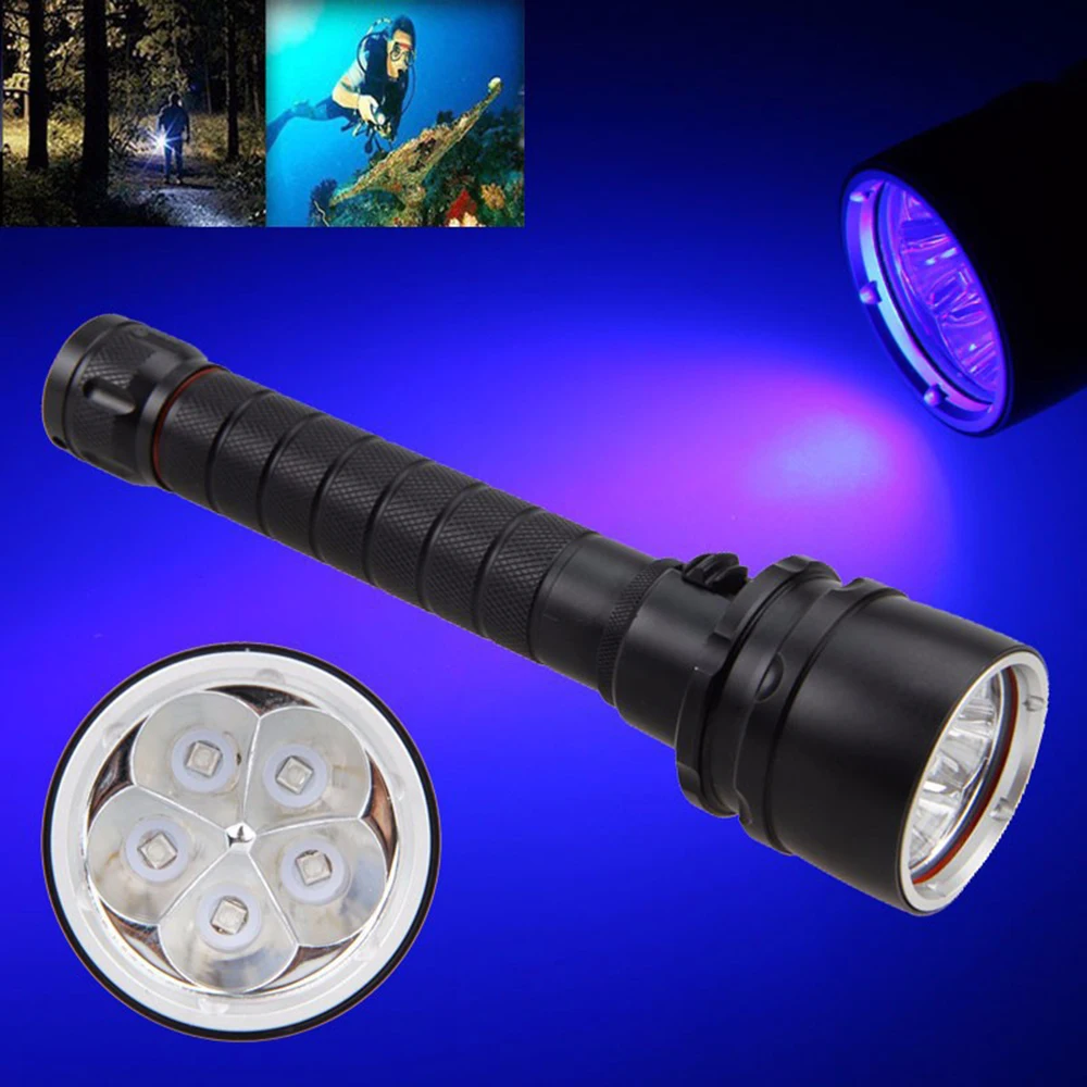 5 светодиодный s CREE XM-L T6 linterna светодиодный тактический фонарь 395NM ультрафиолетовая лампа черного цвета фонарик для дайвинга животные мочи пятна флуоресцентный датчик