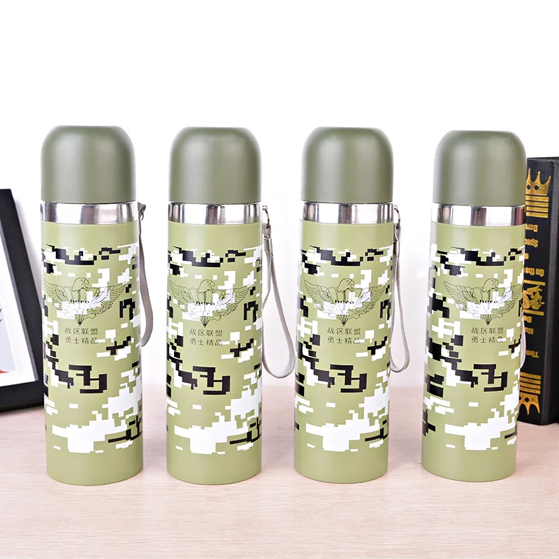 500 мл Камуфляжный термос из нержавеющей стали вакуумная колба портативная