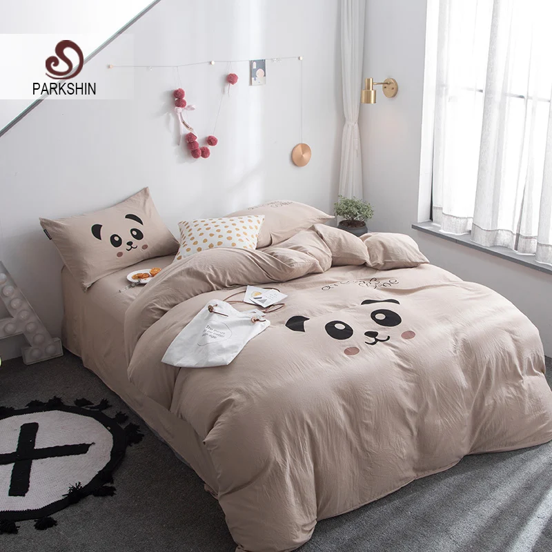 Паркшин панда мультфильм Постельное белье дети пододеяльник набор двуспальная