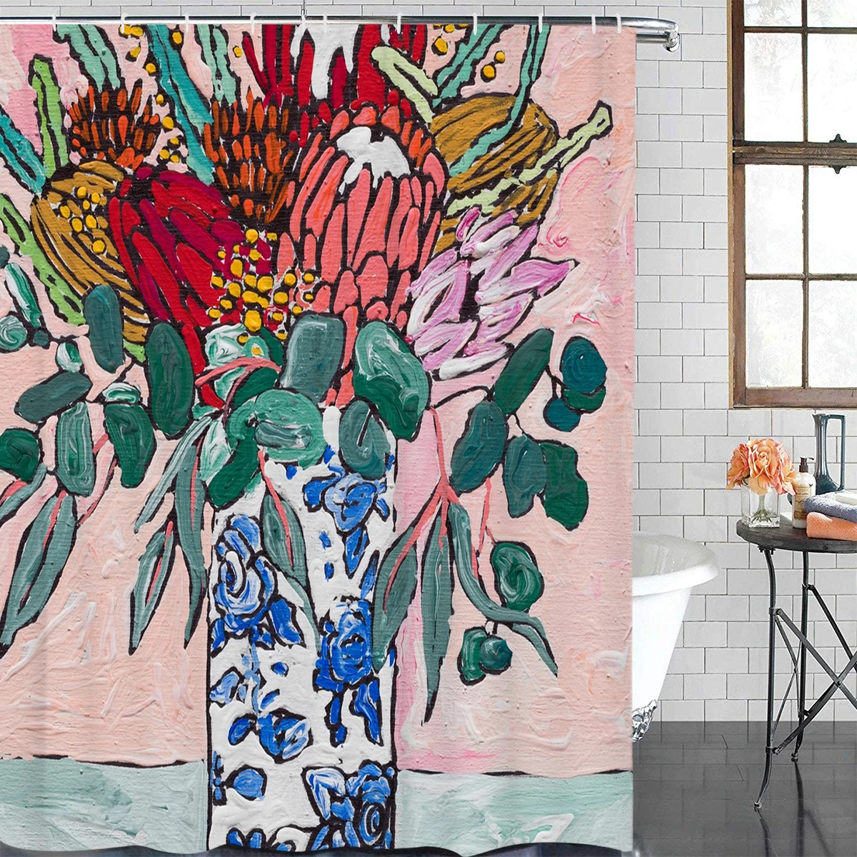Австралийский Национальный букет цветов after Matisse очень длинная ткань для ванной