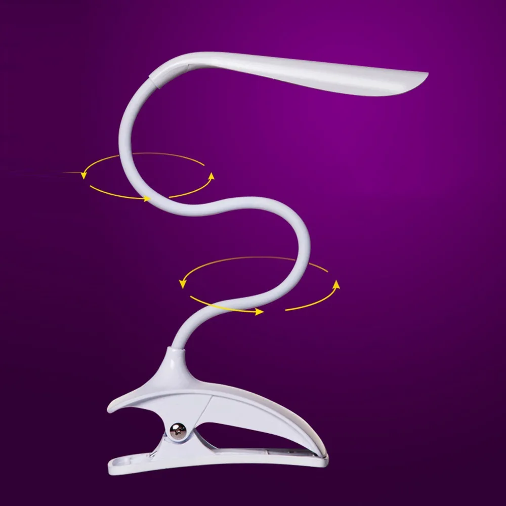 Hot Sale 2w LED Desk Lamp Table Reading Flexional Stand Clip Luminaria Fashion Novelty Gift for Student White | Лампы и освещение