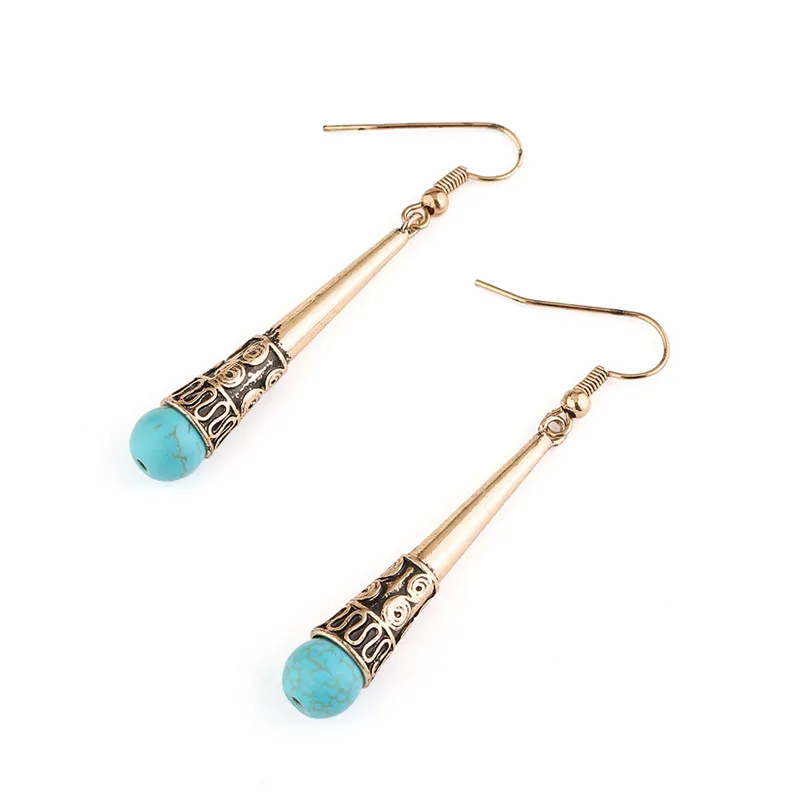 серьги с камнями Boho Серьги хиппи aritos индийский индейские украшения Навахо Gypsy