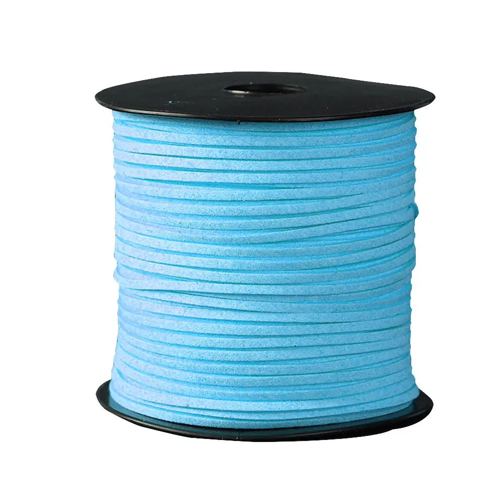 Lake Blue 100Yard шнур из искусственной замши бархат веревка кожа шнуры Кружева Одежда Обувь Браслеты из шнуров самодельные Украшения швейная ткань с кисточками и бахромой - Цвет: Lake Blue