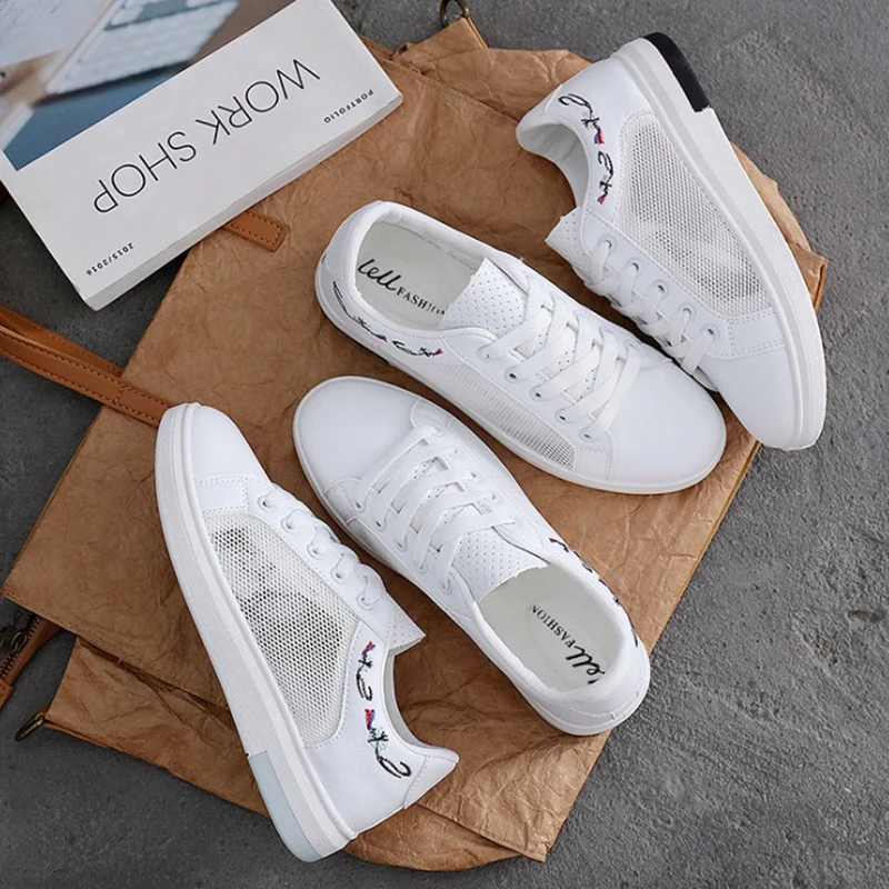 Женская Повседневная обувь лето 2018 Весна Модная женская вышитые дышащие на