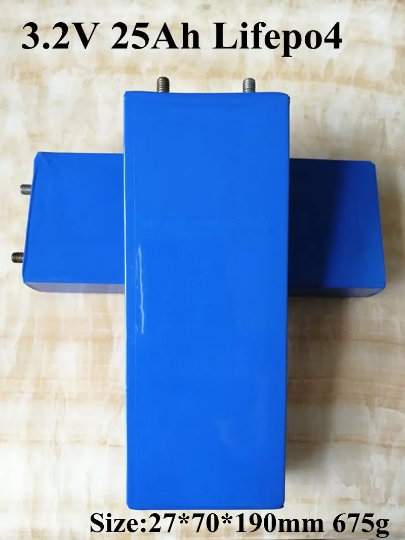 2 шт 25AH 3,2 V перезаряжаемый LiFePO4 аккумулятор 25000mah литий-ионный полимерный элемент для 12V 24V 36V 48V E-bike UPS светильник на солнечной батарее