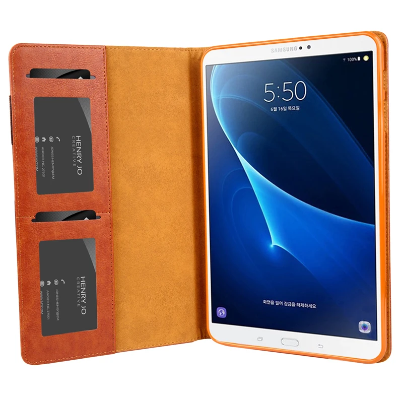 Кожаный чехол в стиле ретро для Samsung Galaxy Tab A 10 1 дюйма 2016 T580 смарт с подставкой