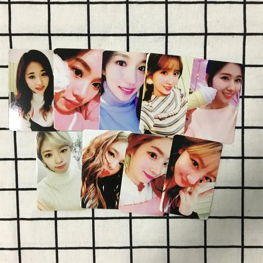Kpop дважды Бумага фото карты Момо Tzuyu Nayeon самодельные автограф Фотокарта плакат 9 шт./компл