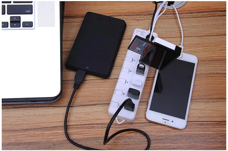 OHANEE автомобильное USB зарядное устройство type-C концентратор 3,0 4 порта высокоскоростная розетка 5 Гбит/с Автомобильный usb разветвитель 4 в 1 разъем