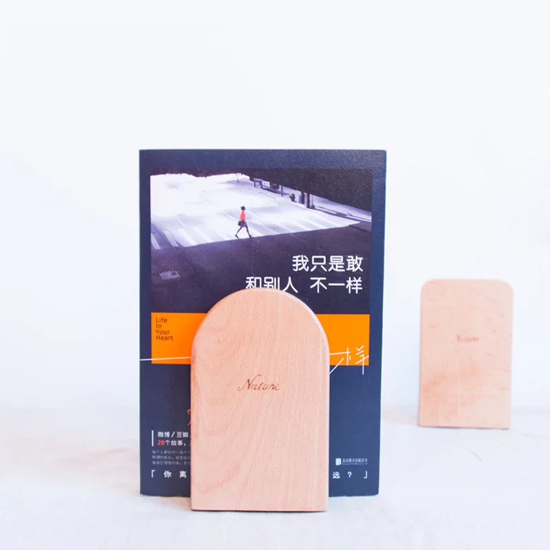 1 шт. деревянный частей (по обеим сторонам) Модные книжная полка книгодержатель