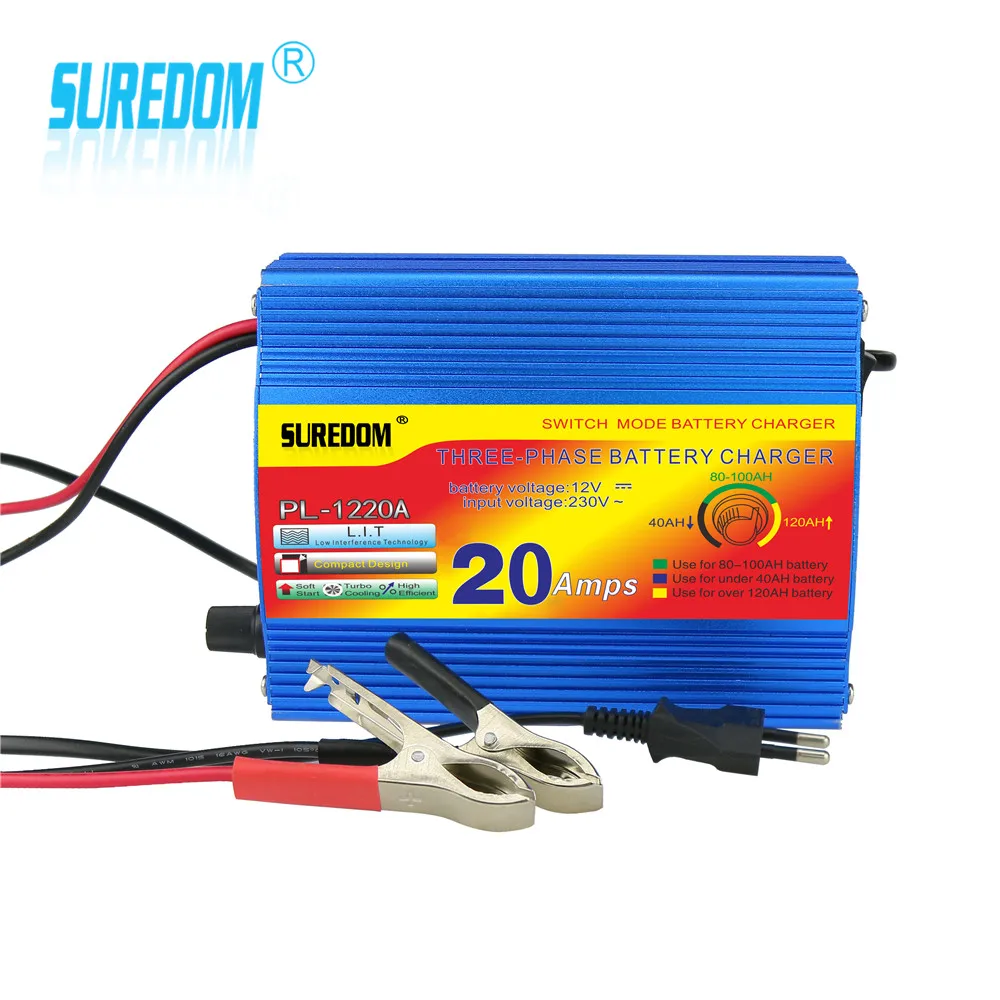 SUREDOM 20A 12v полностью автоматическое зарядное устройство для электрического