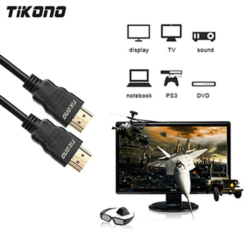 Tikono HDMI кабель Папа-папа HD 1080P высокоскоростной позолоченный для PS3 проектор