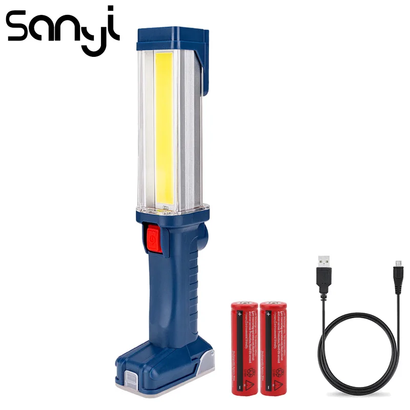 

SANYI COB LED Portable Lantern 3800 LM USB Recharging 2*18650 Battery 2 Modes Flashlight Torch for Camping Hunting