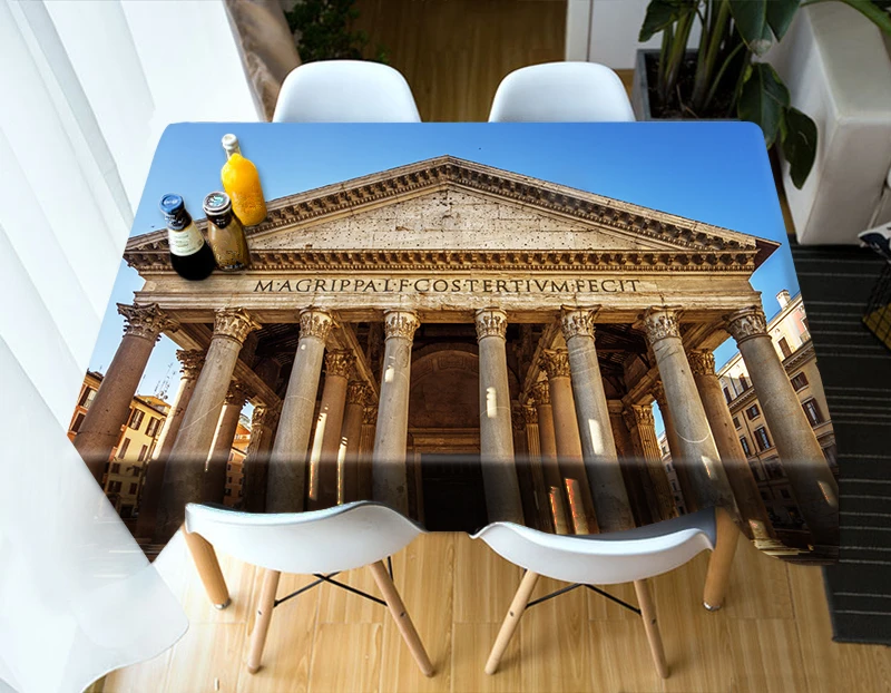 3D Bright Colorful Night City Pattern Tablecloth Waterproof Cloth Thicken Rectangular and Round Table for Wedding | Дом и сад