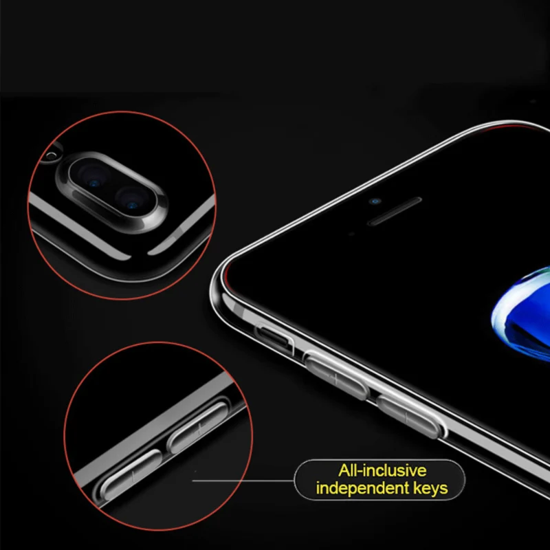 Ультратонкий Мягкий ТПУ чехол для iPhone 8 7Plus 6sPlus Прозрачный XS XR XSMAX |