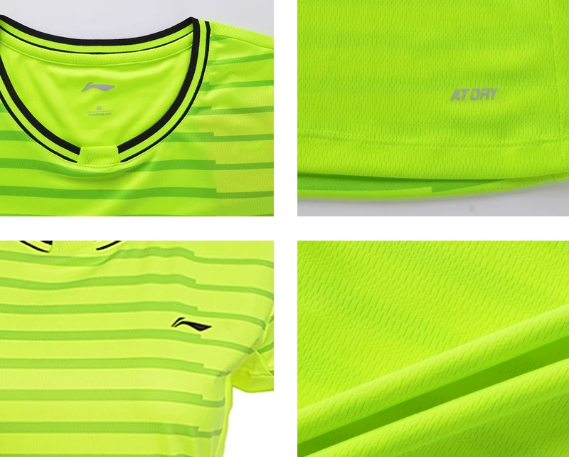 Li-Ning женские рубашки для бадминтона, дышащие, обычные, спортивные футболки с подкладкой, футболки AAYM132 WTS1294