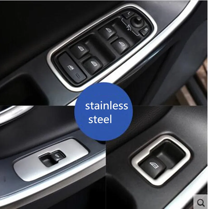 

Крышка переключателя стеклоподъемника Sansour для Volvo XC60 S60/L V60 хромированная наклейка на панель стеклоподъемника 2014-2016 аксессуары для стайлинга автомобиля