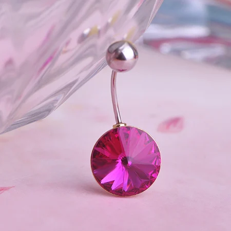 Минималистский Круглый Кристалл Живота Кольца Тонкий Спираль Из Нержавеющей