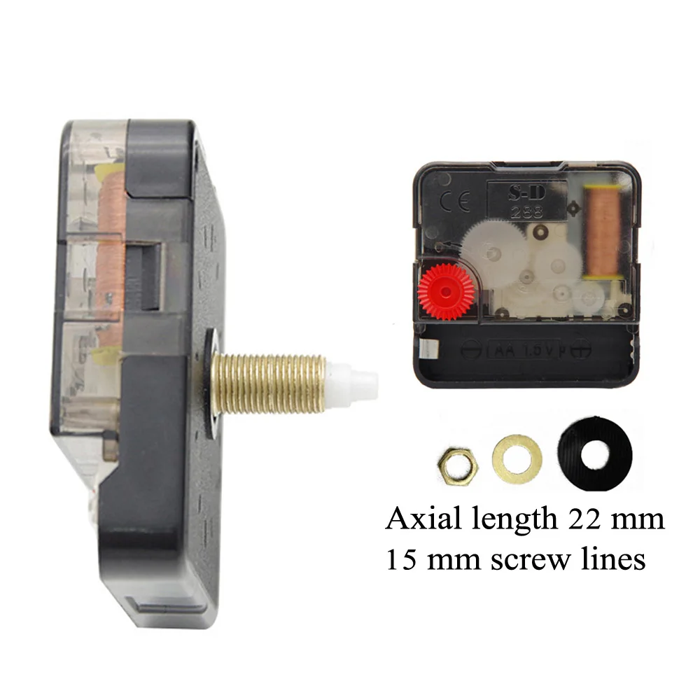 22mm Thread S Кварцевые часы развертки механизм бесшумный DIY часы аксессуар вал установить черный винт оси кварцевые кинетические Часы Наборы - Цвет: 22mm Thread S