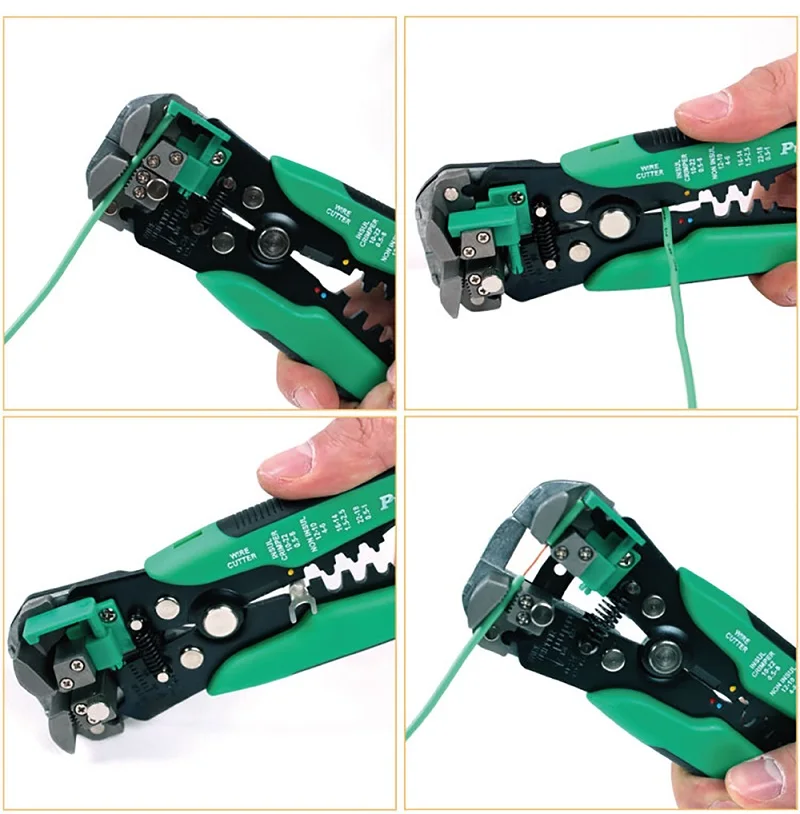 Pro'sKit 8PK-371D плоскогубцы для зачистки проводов Multi-function Автоматическая Зачистка контактов обжимной(0,2-6.0mm2) AWG 22-10 зачистки кабеля