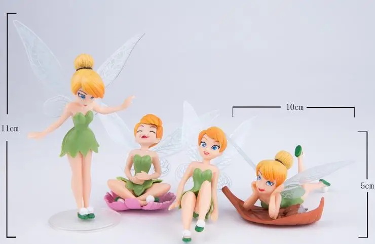 4 шт./компл. Tinkerbell сказочные экшн фигурки Tinker Bell Феи модели кукол игрушки|action figure|pvc