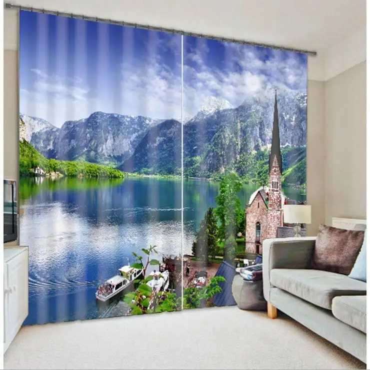 

New Scenery Photo Printing Curtains for Living Room Bedroom Hotel Sunshade Window Cortians 3D Romantic Gift for Lovers