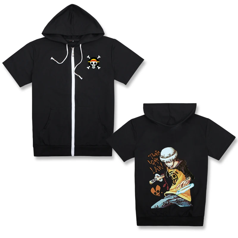 Аниме One Piece Trafalgar Law Luffy Женская куртка с коротким рукавом капюшоном пальто |