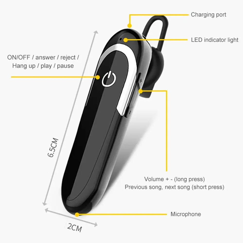 Bluetooth-наушники D5 1 шт. с защитой от пота и шума