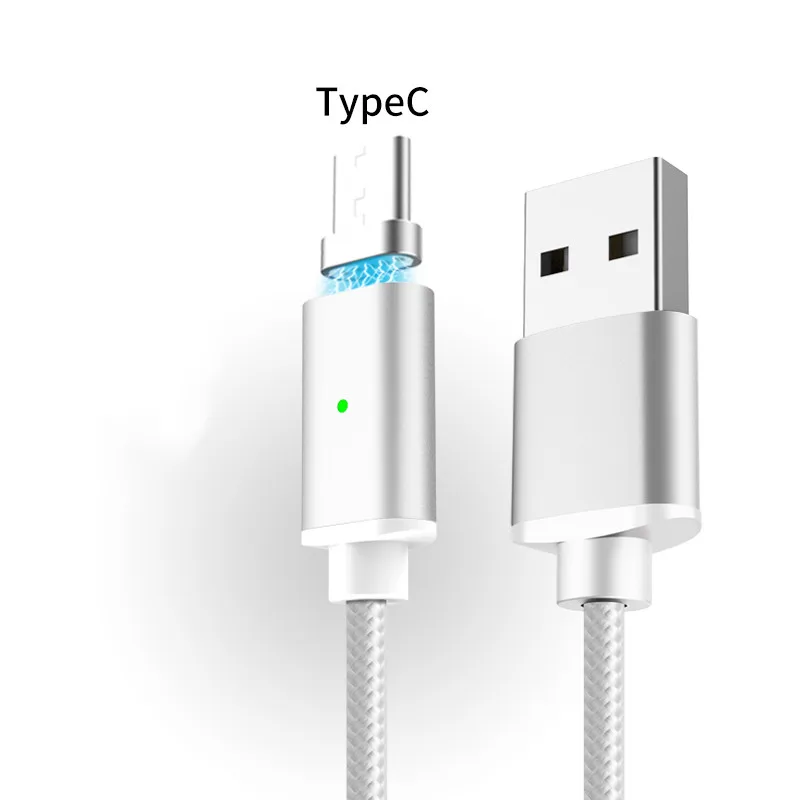 Silver for Type C Магнитный кабель Vanniso Micro USB 2A, кабель для быстрой зарядки для iPhone XS X XR 8 7 samsung S8 type C, магнитный кабель для мобильных телефонов - Цвет: Silver for Type C