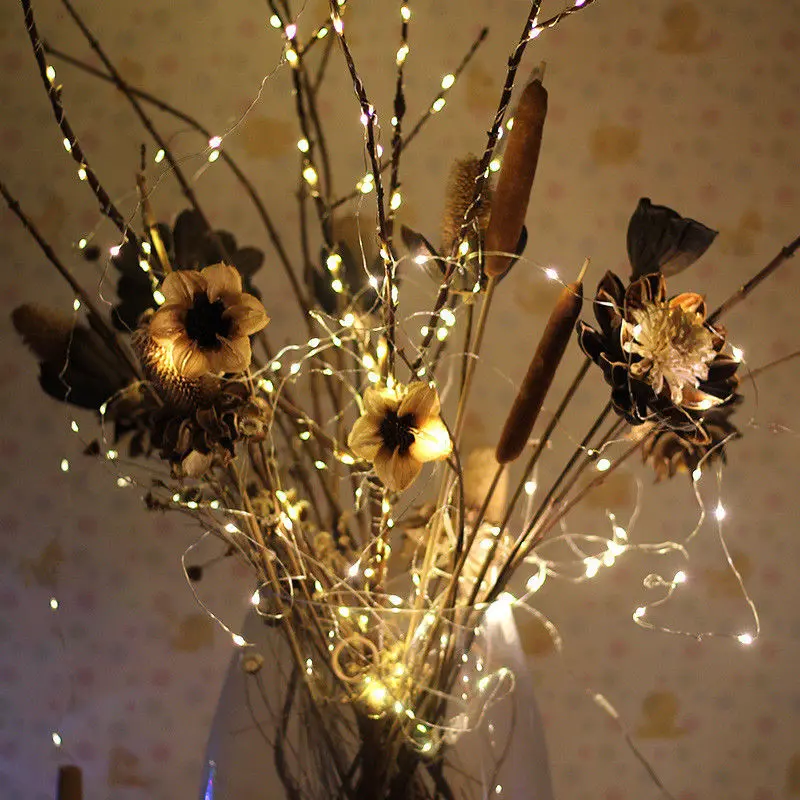 Медная светодиодная гирлянда ROPIO 2 м/5 м с питанием от батарейки AA сказочные огни