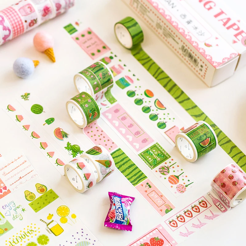 10 рулонов/набор свежие фрукты/Десерт молоко лента для декорации Washi DIY дневник в