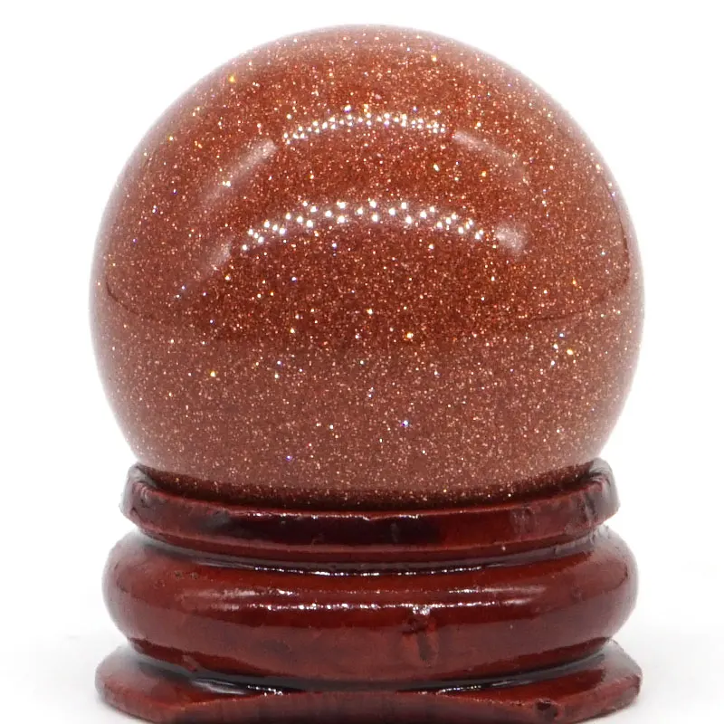 Красивый красный золотистый песочный шар минеральный семейный массажный