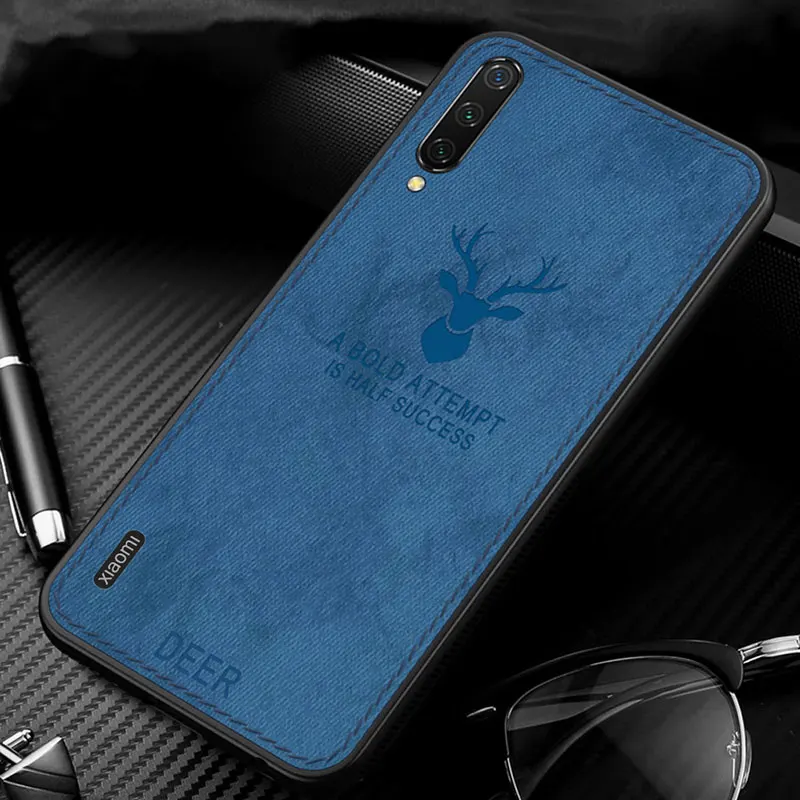 Чехол для телефона для Xiaomi mi A3 mi 9 Lite чехол Классический тканевый бампер Fundas задняя крышка для Xiaomi mi A3 mi 9 Lite CC9 CC 9E Hoesje - Цвет: Blue