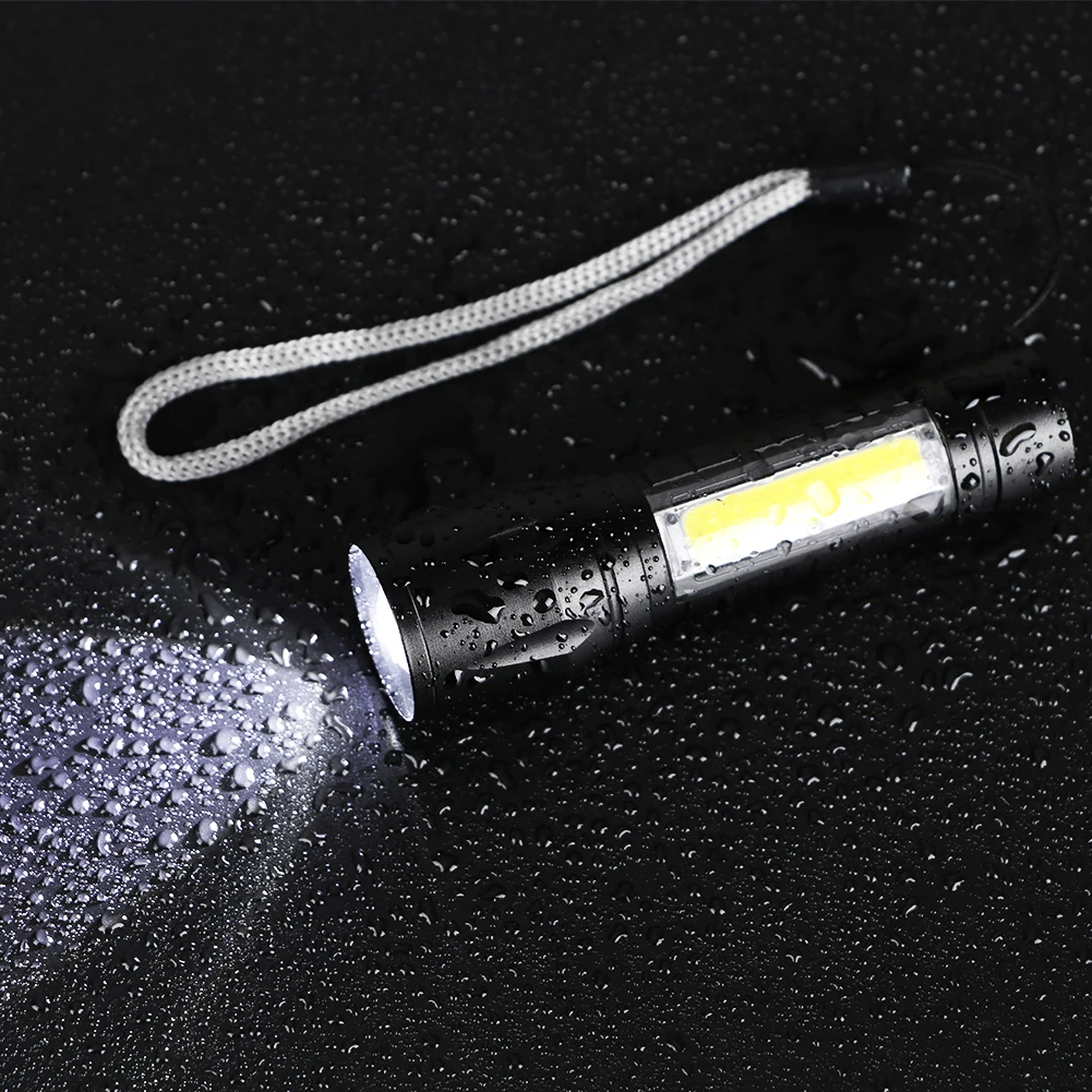 

Upgrade USB Rechargable COB LED Flashlight Super Bright Waterproof Zoomable Torch Lamp+Battery+USB Cable+Box For Emergency