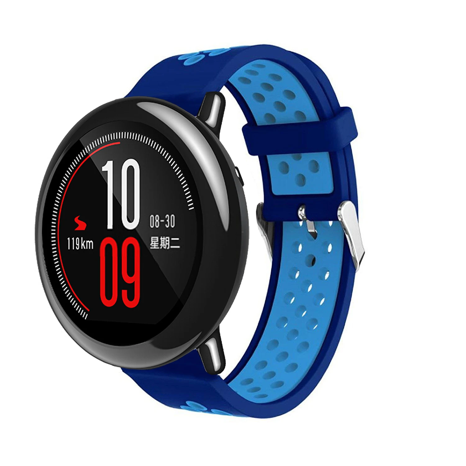 Модный спортивный силиконовый ремешок 22 мм, ремешок для Xiaomi Huami Amazfit PACE, смарт-часы с пряжкой, ремешок для мужчин и женщин - Цвет: Синий