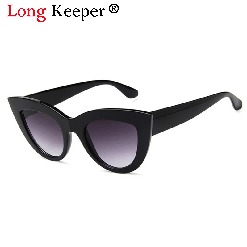 Солнечные очки Long Keeper кошачий глаз для женщин зеркальные солнцезащитные